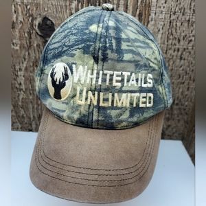 Whitetails Unlimited Hat Hunting Green Camo Snapback Adjustable Cap One Size